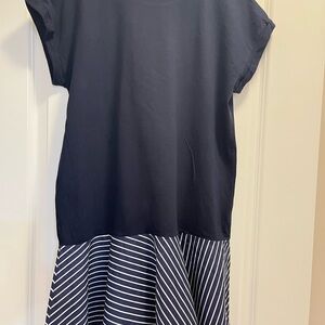 Navy and White Striped Dress